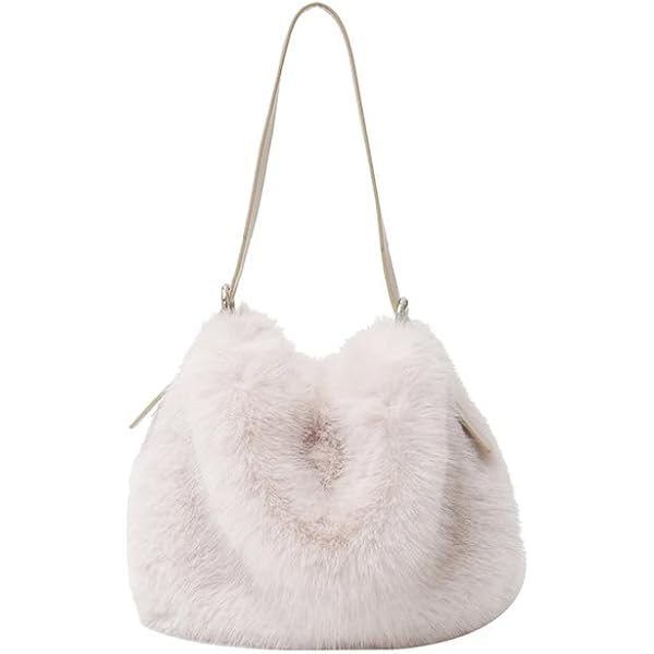 Ulisty Women Small Faux Fox Fur Clutch Bag Mini Furry Evening bag
